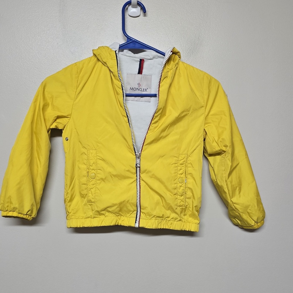 MONCLER URVILLE YELLOW‎ TODDLER LINED WIND BREAKER JACKET SIZE 6